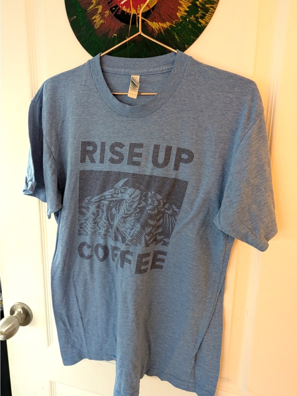 Rise Up Coffee Graphic Tee - Blue